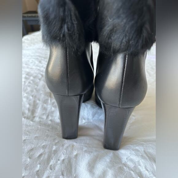 Vintage Christian Dior Black Fur Knee-high Boots 37.5 EU - Picture 16 of 16